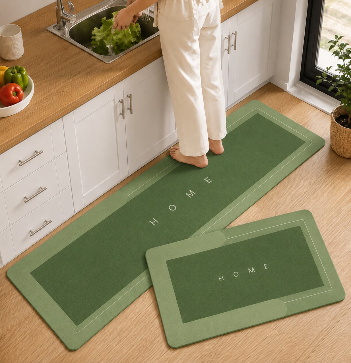 Alfombras Antideslizantes Súper Absorbentes para Cocina y Baño – Combo x2